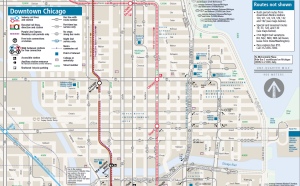 Carte de l'Office de Tourisme de Chicago avec hÃ´tels, monuments ...